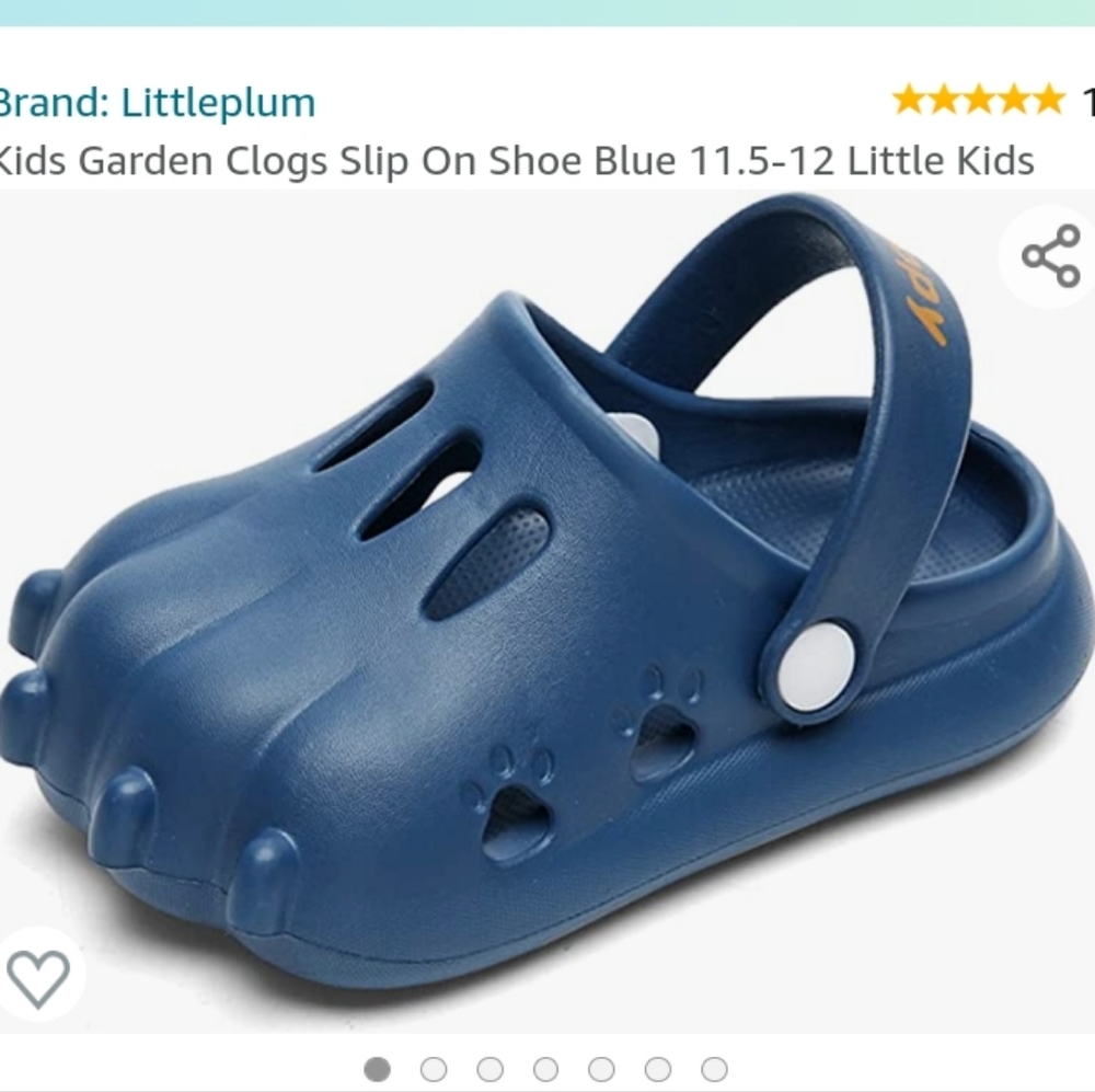 LITTLEPLUM Kids Garden Clogs Slip On Shoe Blue 28-29, 190mm (1.5)